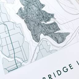 Bainbridge Island Map Hand Drawn Topographic Washington Bathymetric Drawing - Art Print Salish Sea Puget Sound Wedding Travel Wall - thumbnail 2