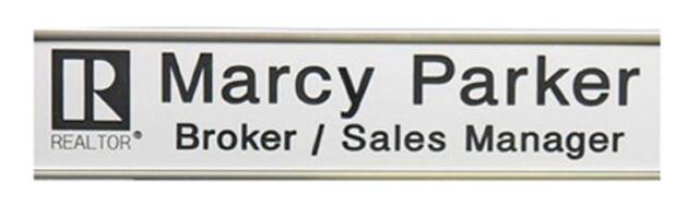 2 X 8 Inches Silver Personalized Name Plate - 5 With & Logo Custom Plate For Office, Office Plates Custom