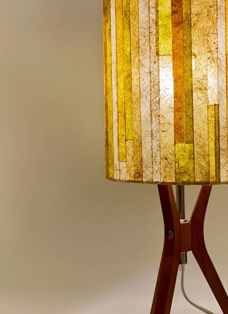 Banana Fiber Paper Lampshade - Yellow Handmade Sustainable Lighting 20x25 cm - image 1
