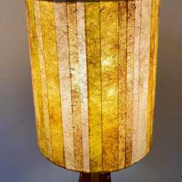 Banana Fiber Paper Lampshade - Yellow Handmade Sustainable Lighting 20x25 cm - thumbnail 2