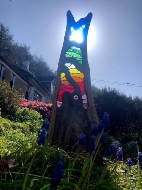 Validus. A Stained Glass & Wood Garden Sculpture - image 1
