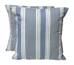 "2 X Striped Cushion Covers Clarke & Sail Stripe Blue Cloud - 16""-22" - thumbnail 1