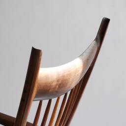 Sculptural Rocking Chair in Solid Walnut. Mid Century Modern Lounge Seating. Handcrafted Heirloom Quality Design Inspired By Sam Maloof - thumbnail 3