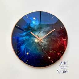 Cancer Constellation Glass Wall Clock Glow in The Dark Zodiac Art - thumbnail 1