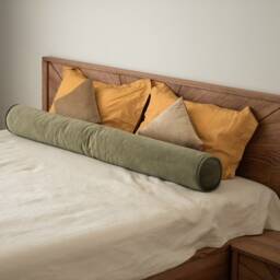 Velvet Bolster Pillow With Piping Cover Insert Custom Sizes Mauve Beige Orange Blue Pillow Personalized - thumbnail 4