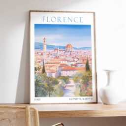 Florence Travel Print, Poster, Italy Wall Art, Italian Decor, Gift, Cathedral Art - thumbnail 2