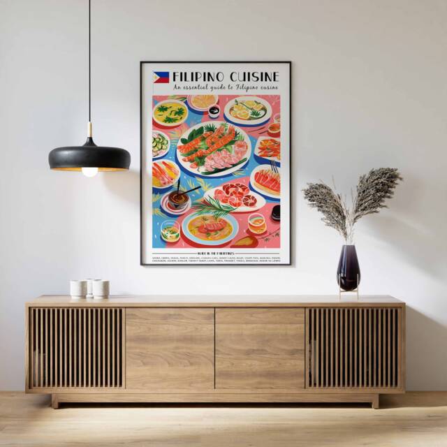 Food Print, Filipino Poster, Art, Kitchen Decor, Retro Wall Vintage Large Print - image 1