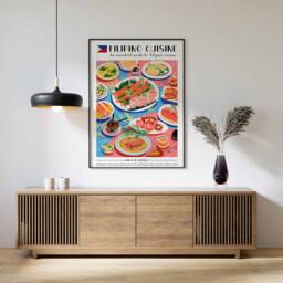 Food Print, Filipino Poster, Art, Kitchen Decor, Retro Wall Vintage Large Print - thumbnail 1