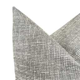 Charcoal Grey Tweed Textured Throw Pillow Cover Decorative Upholstery Fabric Square & Lumbar Pillowcase - thumbnail 2