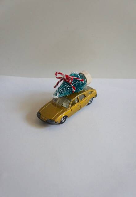 Altered, Vintage, 1969, Matchbox, Superfast, Bmc 1800, Pininfarina, Toy, Collectible, Car, With, Christmas Tree, Christmas, Ornament, Gift - image 1