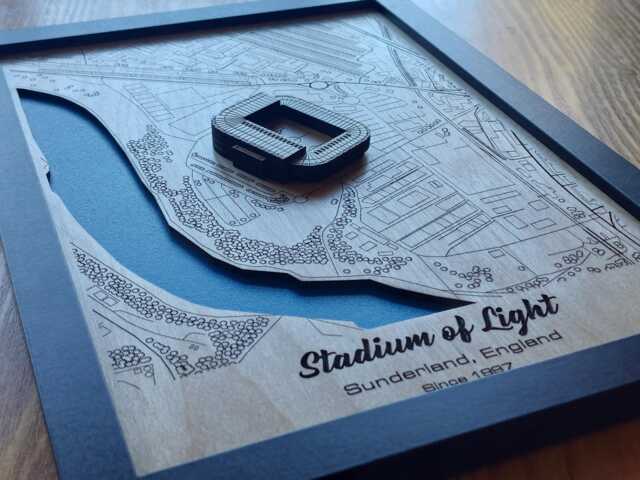 stadium Of Light Wall Art Laser Engraved Wood, Sunderland Afc Gift - image 1