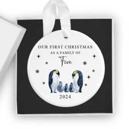 Our First Christmas As A Family Of Five 2026 Bauble, 5 Xmas Ornament, New Baby Gift, Keepsake Decoration, Parents - thumbnail 3