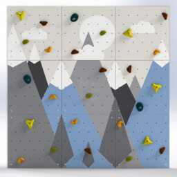Rock Climbing Wall - Wooden Indoor Play For Kids Room - Blue Mountains Design, Custom Made, Holds Included - thumbnail 2