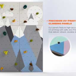 Rock Climbing Wall - Wooden Indoor Play For Kids Room - Blue Mountains Design, Custom Made, Holds Included - thumbnail 3