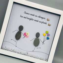 Pebble Art Friendship Gift, Chance Made Us Colleagues Fun & Laughter Friends, Work Bestie Wife Keepsake Gift - thumbnail 2