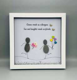 Pebble Art Friendship Gift, Chance Made Us Colleagues Fun & Laughter Friends, Work Bestie Wife Keepsake Gift - thumbnail 1