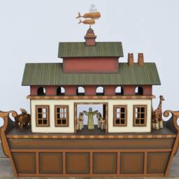 Traditional Wooden Noah's Ark, Hand Carved Wooden Animals - thumbnail 3