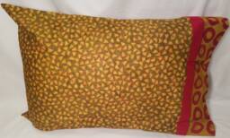 Green Background, Gold Triangles With Red Circle Trim Standard/Queen Pillowcase