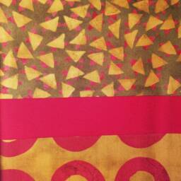 Green Background, Gold Triangles With Red Circle Trim Standard/Queen Pillowcase - thumbnail 3