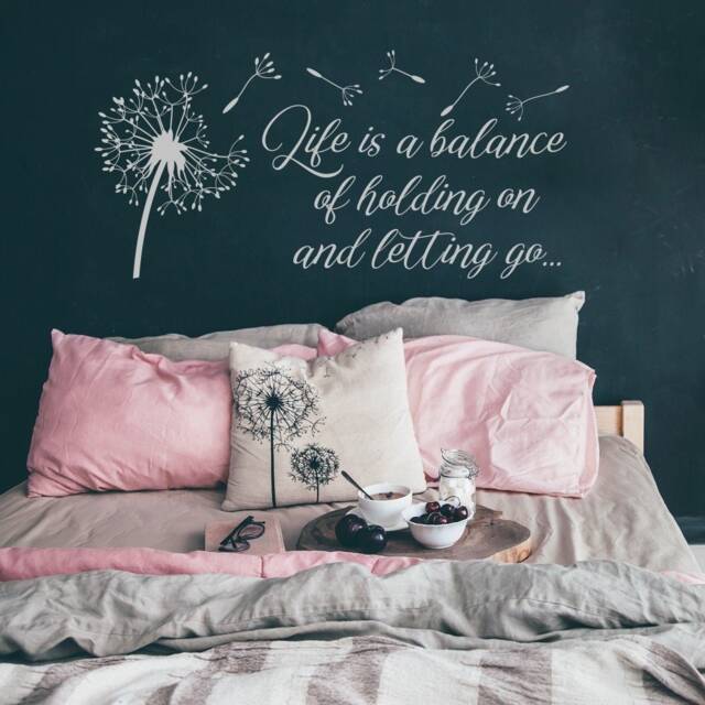 Dandelion Quote Wall Decal Inspirational Home Decor, Life Is A Balance Lw37 - image 1