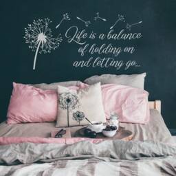 Dandelion Quote Wall Decal Inspirational Home Decor, Life Is A Balance Lw37 - thumbnail 1