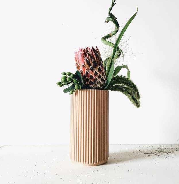 Large Vase - Design & Minimalist Dry Flowers Pot Stockholm Printed in Wood Scandinavian Hygge Decor Original Gift For Her - image 1