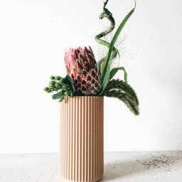 Large Vase - Design & Minimalist Dry Flowers Pot Stockholm Printed in Wood Scandinavian Hygge Decor Original Gift For Her - thumbnail 2