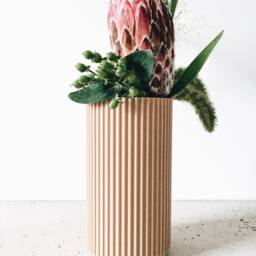 Large Vase - Design & Minimalist Dry Flowers Pot Stockholm Printed in Wood Scandinavian Hygge Decor Original Gift For Her - thumbnail 3