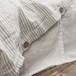 Striped Linen Duvet Cover Stonewashed Natural Bedding - thumbnail 4