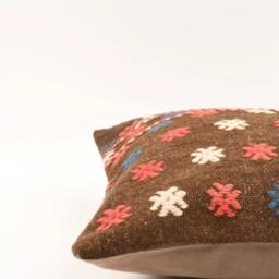 Handwoven Turkish Kilim Pillow Cover Bohemian Home Decor - 16x16 - thumbnail 2