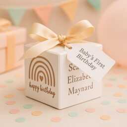 Personalized 1st Birthday Maple Wood Block - Custom Engraved Keepsake - thumbnail 2
