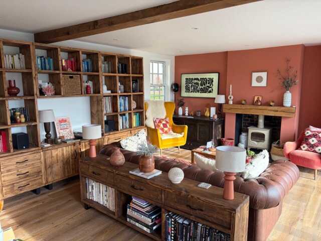 Custom Reclaimed Solid Wood Media Wall - Made To Measure Handmade Tv Unit Storage - image 1