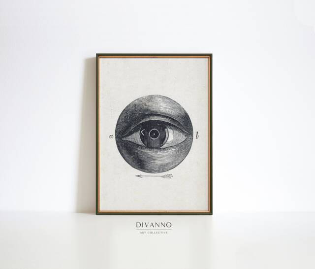 Human Eye Print, Scientific Graphic Art Poster, Modern Medical Canvas, Museum Exhibition Wall Decor, Isaac Weissenbruch Reproduction - image 1
