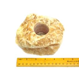 Mexican Orange Calcite Crystal Tea Light Candle Holder - thumbnail 4