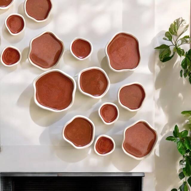Handmade Ceramic Wall Art 3D Abstract Tile Sculpture - image 1