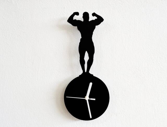 Mr Universe Front Double Biceps Silhouette - Wall Clock - image 1