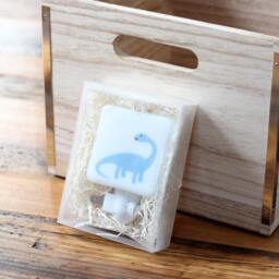 Blue Brontosaurus Dinosaur Fused Glass Nightlight - Nursery Baby Shower Gift Little Boy Kids - thumbnail 3
