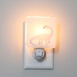 Blue Brontosaurus Dinosaur Fused Glass Nightlight - Nursery Baby Shower Gift Little Boy Kids - thumbnail 2
