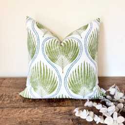 1709. Penelope Olive Green Handmade 100% Cotton Cushion Cover, Various Sizes - thumbnail 2