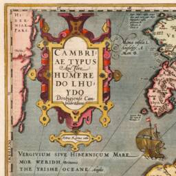 Old Map Of The Wales, Cambriae Typus Auctore Humfredo Lhuydo Denbigiense Cambrobritanno, Gerhard Mercator, 1623, Ancient Welsh Maps - thumbnail 3