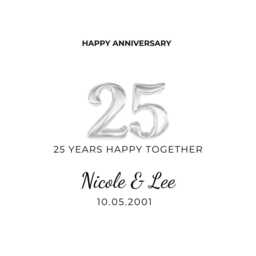 Personalised 25Th Anniversary Candle, Silver Wedding Gift, Custom 25 Years Happy Together Present - thumbnail 2