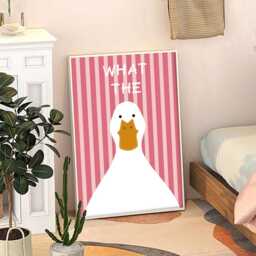 What The Duck Art Canvas Poster, Cartoon Wall Art, Funny Aesthetic Decor, Retro Home Printed Gift - thumbnail 3