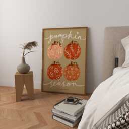 Pumpkin Season Art Print, Trendy Halloween Decor - thumbnail 1