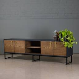 Dark Oak Tv Stand, Wood Sideboard, Unit, Media Unit - Koda - thumbnail 3