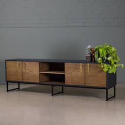 Dark Oak Tv Stand, Wood Sideboard, Unit, Media Unit - Koda - thumbnail 1