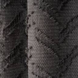 Linen Look Dark Gray Chevron Curtains Custom Size Drapes - thumbnail 3