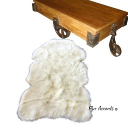 Plush Faux Sheepskin Rug - Shaggy Fur Accent, Usa Made - thumbnail 1