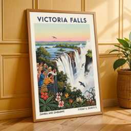 Victoria Falls Travel Print Wall Art Zambia Hanging Home D??cor Waterfall Gift Lovers Lover Zimbabwe - thumbnail 3