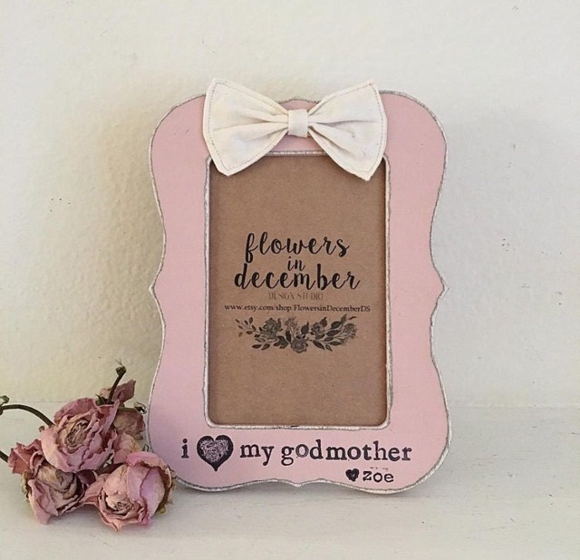 Personalized Godmother Picture Frame Religious Gift - image 1