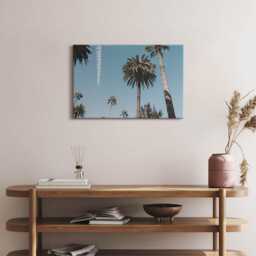 Palm Trees in Los Angeles Canvas, Picture Wall Hanging, Blue Decor, Travel Canvas Print - thumbnail 3